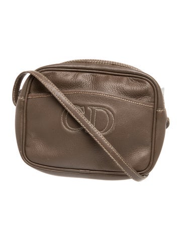 Leather Vintage Dior Stitched CD Camera Bag Vintage
