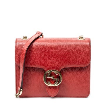 Leather Small Interlocking GG Chain Crossbody