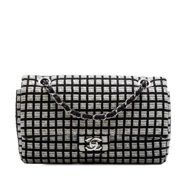 Tweed Medium Classic Tweed and Ribbon Logo Double Flap