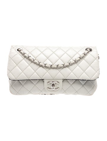 Tweed-Trimmed Expandable Flap Bag