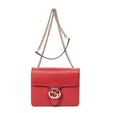 Leather Small Interlocking GG Chain Crossbody