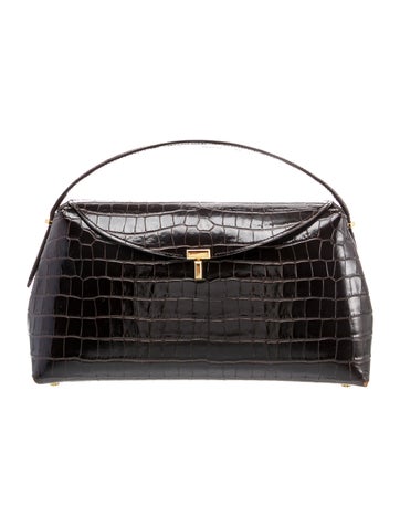 Embossed Leather T-Lock Top-Handle