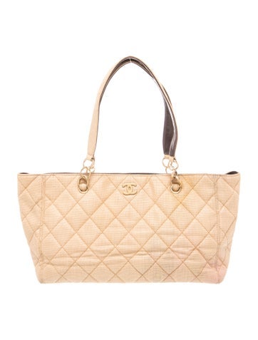 Quilted Raffia Tote