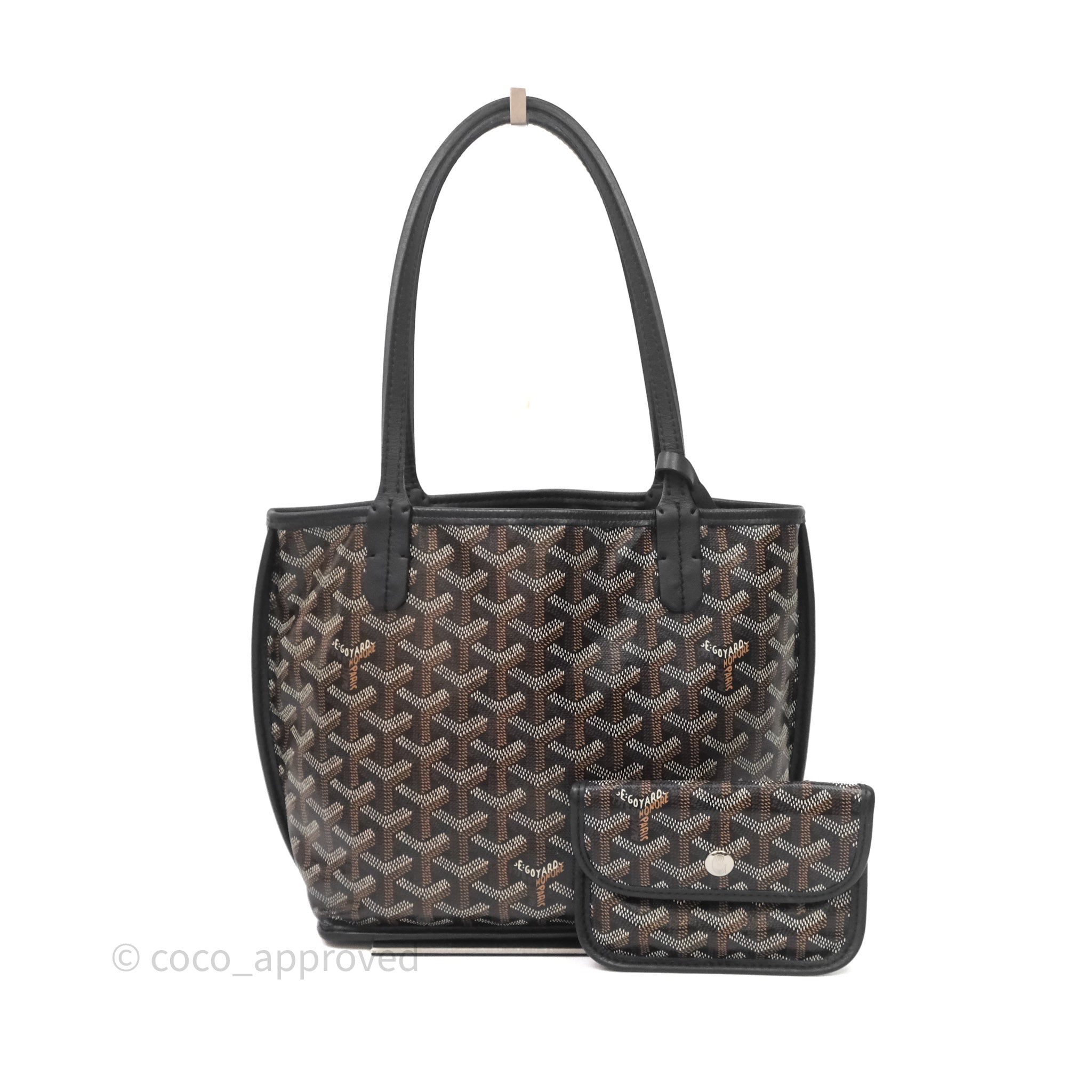 Goyard Anjou Mini Bag Goyardine Canvas Black
