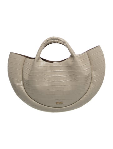 Embossed Leather Top Handle Bag