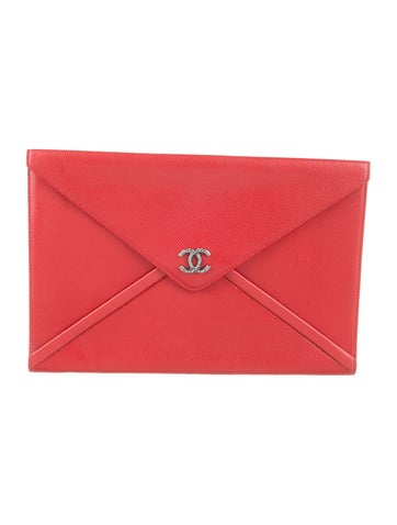 Paris-Rome Coco Mail Envelope Clutch w/ Tags