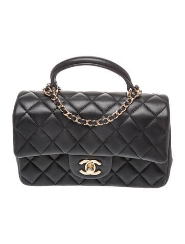 Quilted Mini Top Handle Rectangular Flap Bag