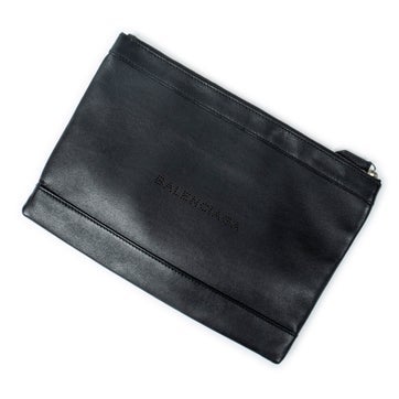Leather M Navy Clip Pouch