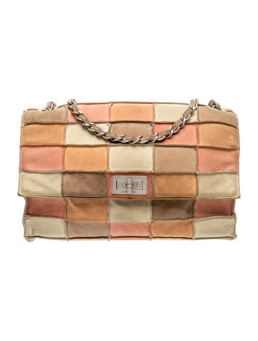 Suede Patchwork Reissue Flap Bag