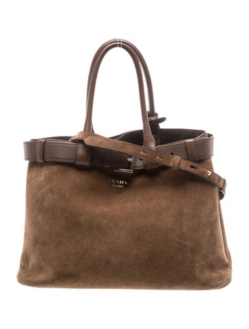 Scamosciato Suede Buckle Bag w/Belt Large