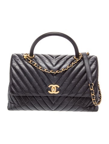 Medium Chevron Coco Handle Bag