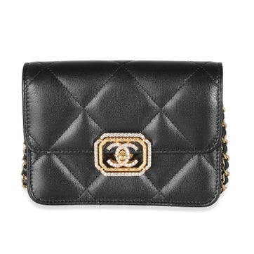 Leather Strass Flap Bag Mini