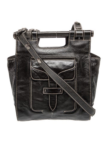 Leather Multi-Pocket Cutout Handle Messenger Medium Vintage