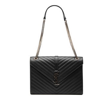 Calf Leather Large Calfskin Chevron Monogram Envelope Bag