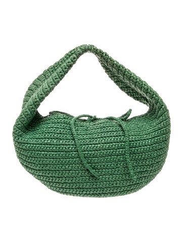 Straw Green Raffia Olivia Hobo Bag Medium