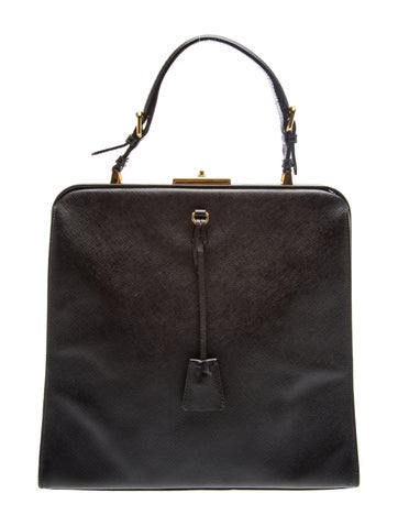 Saffiano Cuir Leather Top Handle Bag