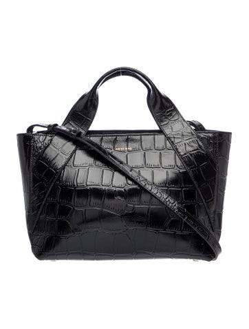 Anine Bing Embossed Leather Top Handle Bag