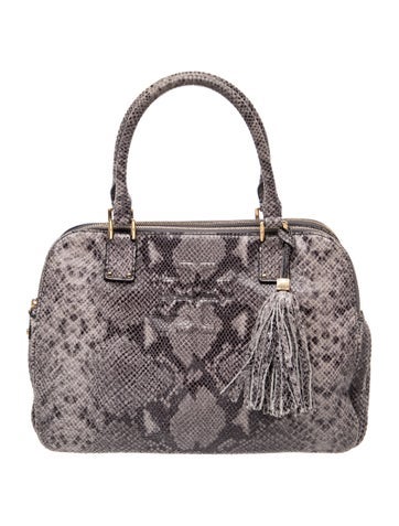 Embossed Leather Top Handle Bag