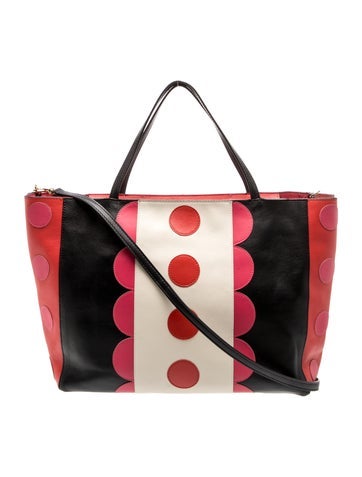Leather Carmen Medium Polka Dot Tote Medium