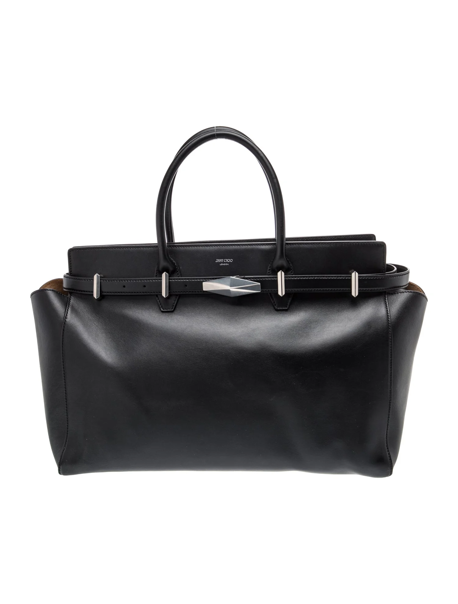 Leather Belted Diamond Tote