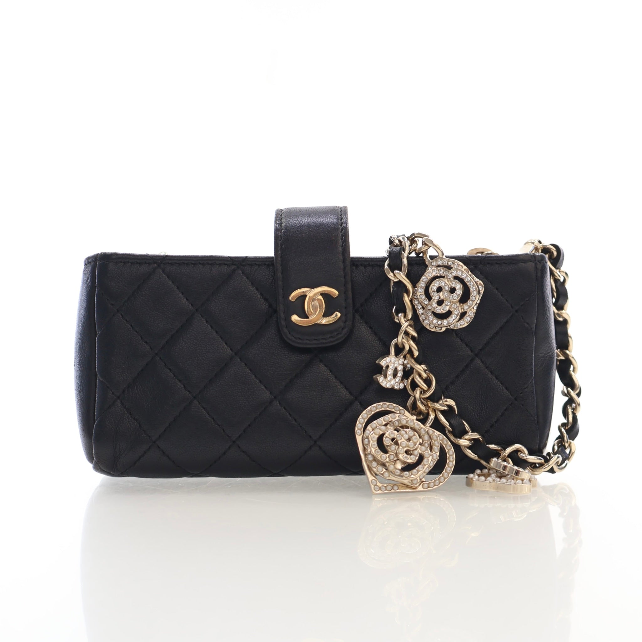Chanel Lambskin Clutch With Chain