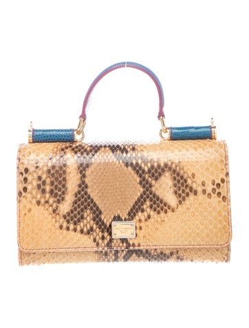 Snakeskin Top Handle Bag