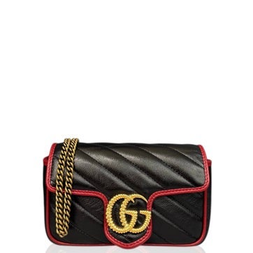 Calfskin Mini Gg Marmont Chain Wallet