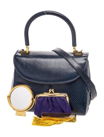 Snakeskin Top Handle Bag