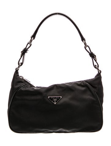Saffiano Cited Leather Tessuto Ring Hobo