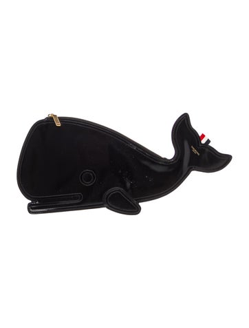 Patent Leather Whale Icon Flat Clutch