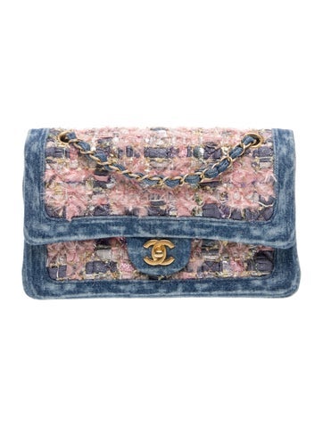 Denim & Lamé Medium Classic Double Flap Bag