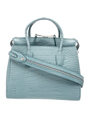 Embossed Leather Top Handle Bag