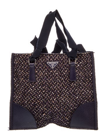 Enameled Metal Triangle Tweed Bag Mini