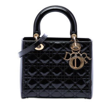 Medium Patent Cannage Lady Dior