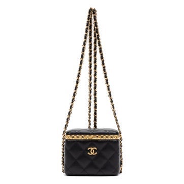 Leather Lock Frame Vanity Case