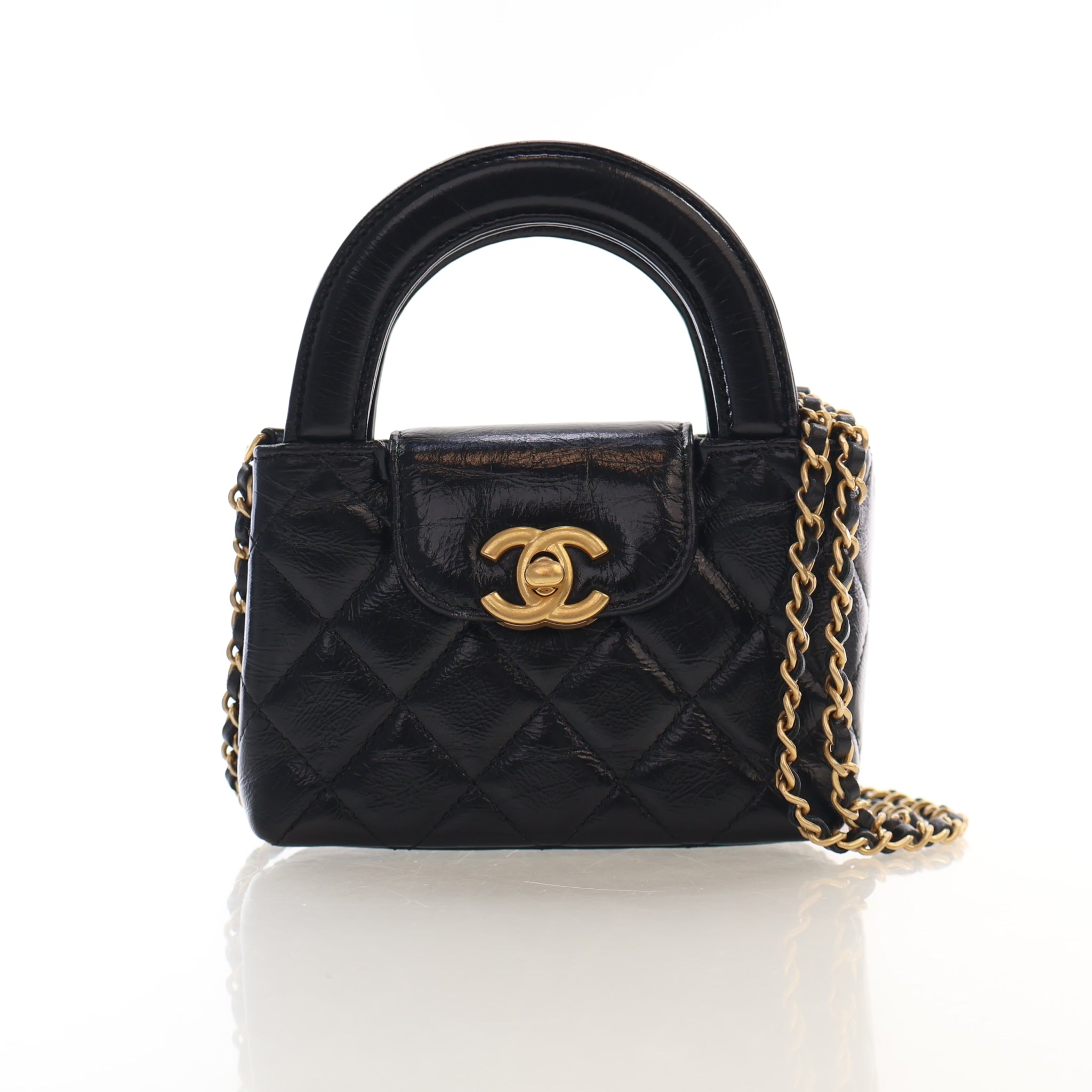 Chanel Mini Nano Shiny Calfskin Kelly Shopper