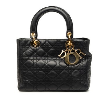 Medium Lambskin Cannage Lady Dior