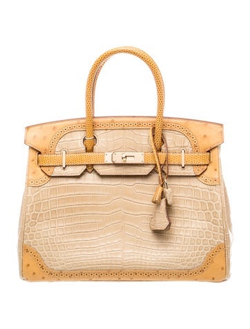 Grand Marriage Matte Niloticus Crocodile Ghillies Birkin 30