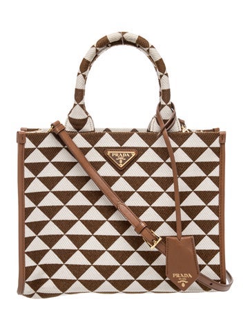 Enameled Metal Triangle Symbole Jacquard Tote Bag Small
