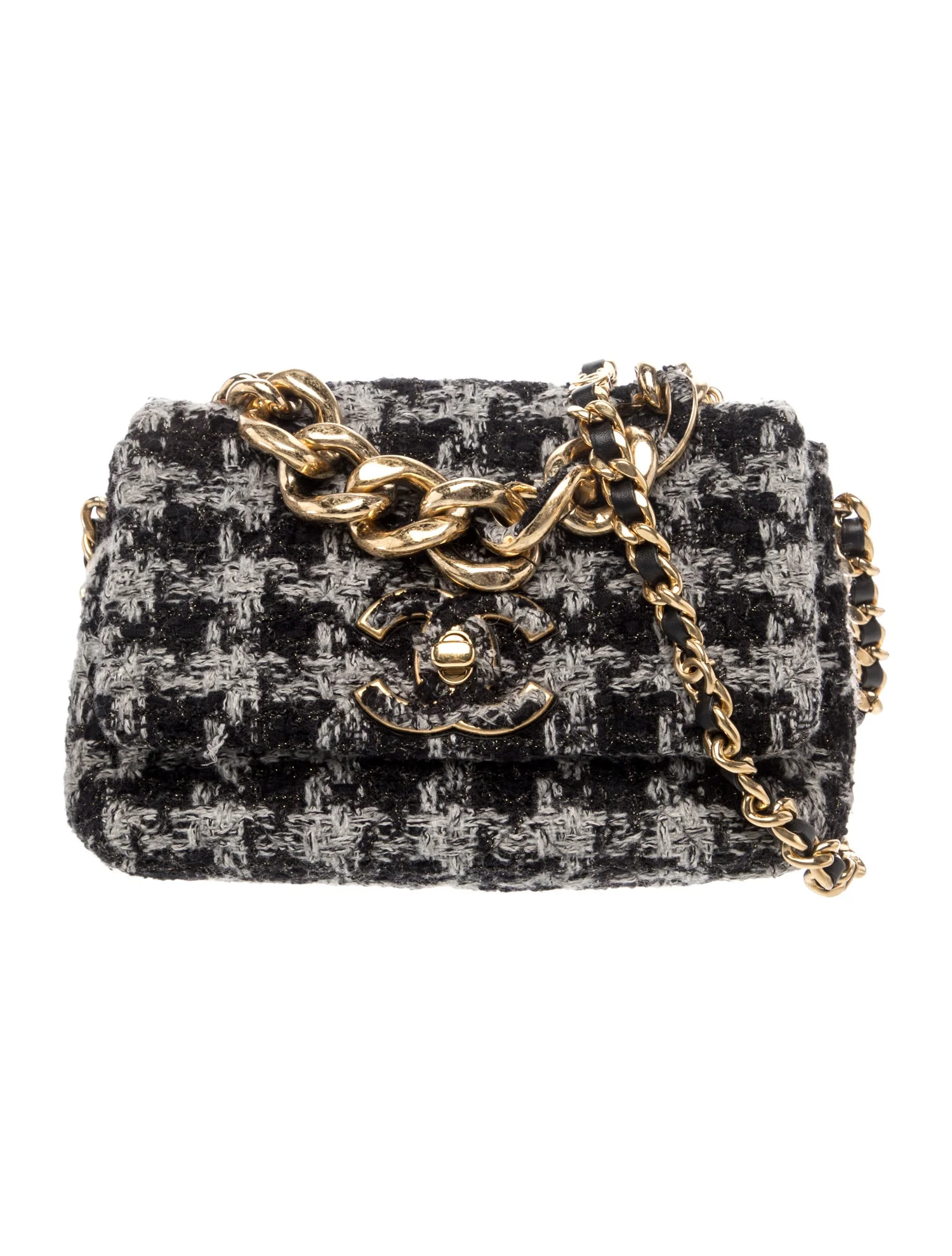 Small Tweed Elegant Chain Flap Bag