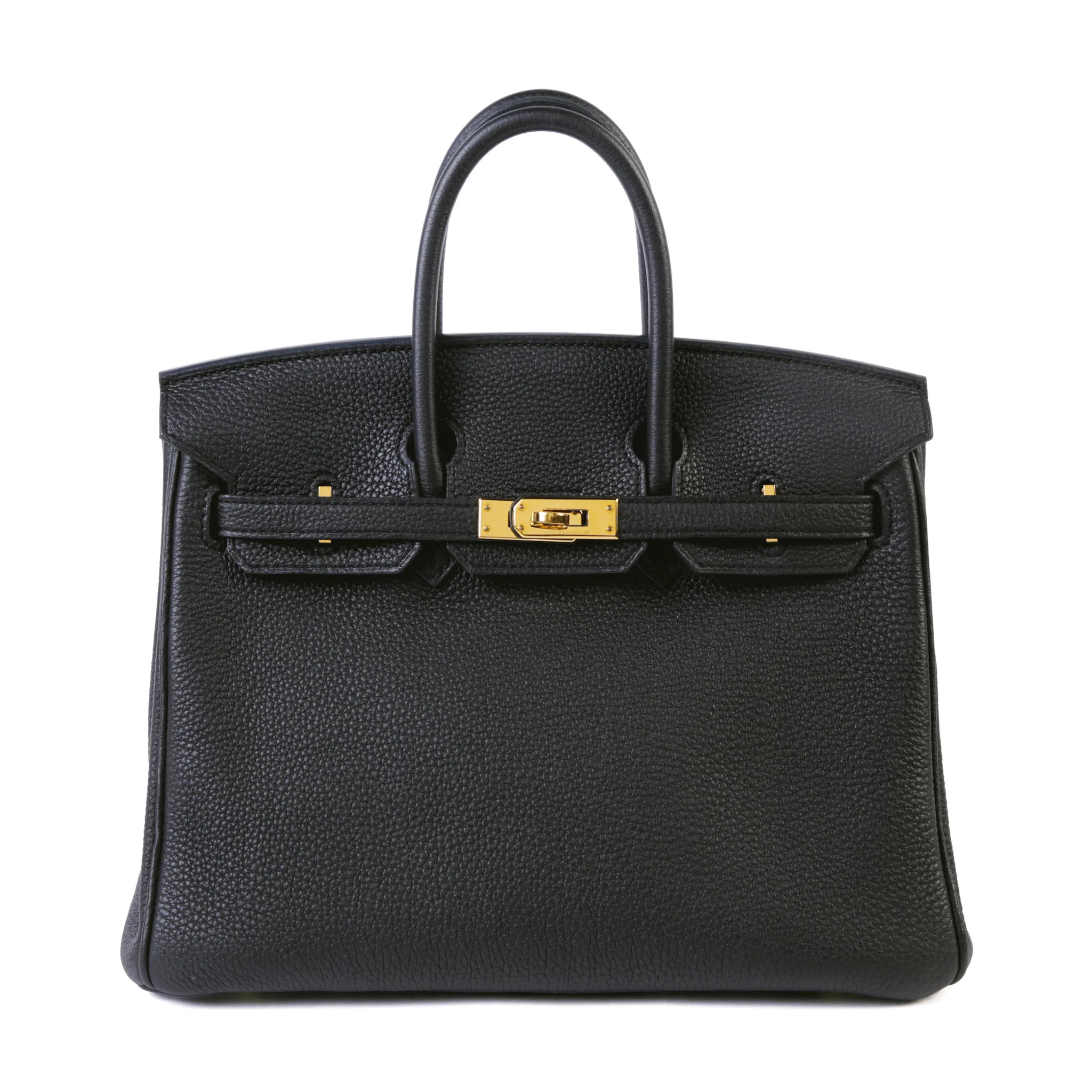 Very Good ( Rank A) HERMÈS Birkin 25 Noir (89) Togo Gold hardware T (2015)