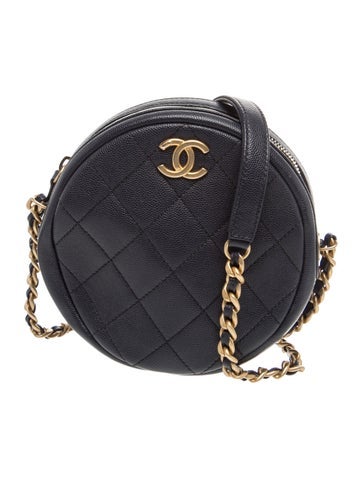 Quilted Round Clutch w/ Chain