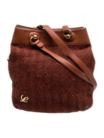 Leather Raffia Bag