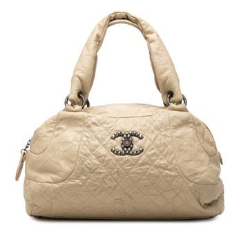CC Quilted Aged Calfskin Coco Rider Bowling Bag