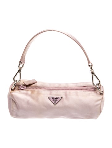 Enameled Metal Triangle Raso Soft Mini Barrel Bag