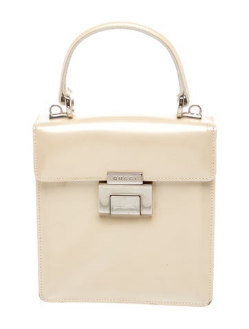Leather Vintage Patent Leather Handle Bag