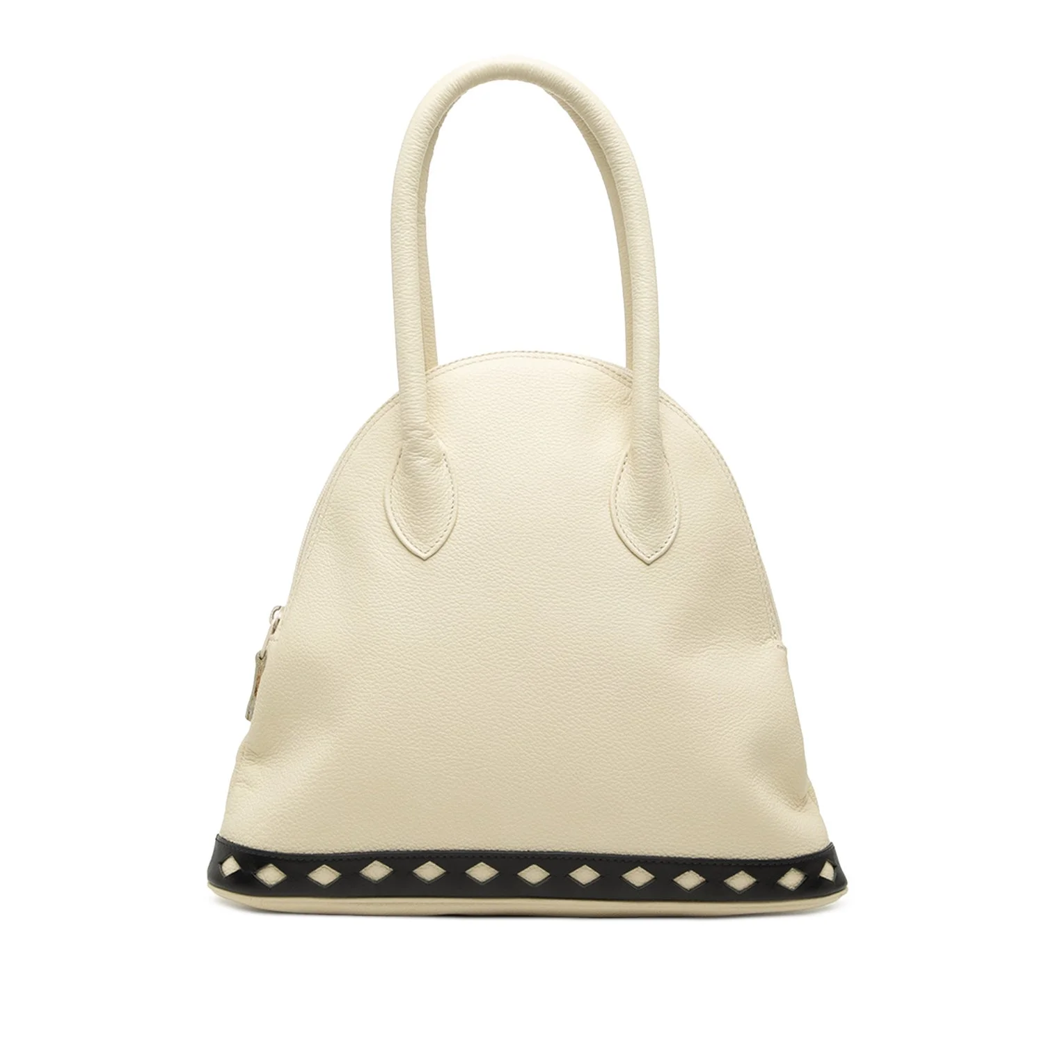 Calf Leather Leather Dome Diamond Cut Handbag