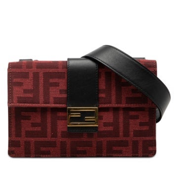 Calf Leather Zucca Canvas Convertible Baguette Pouch