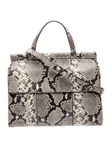 Embossed Leather Top Handle Bag