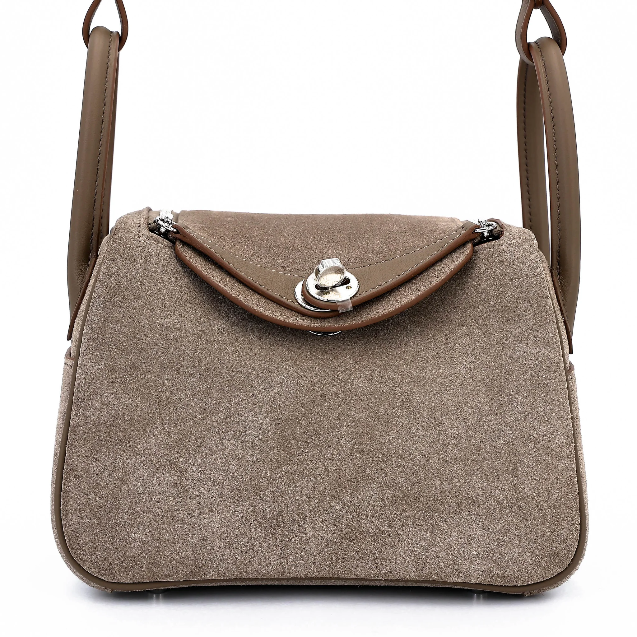 Hermes Brand New ( Rank N ) HERMÈS Mini Lindy II Etoupe (18) Grizzly Swift Palladium hardware G (2026)